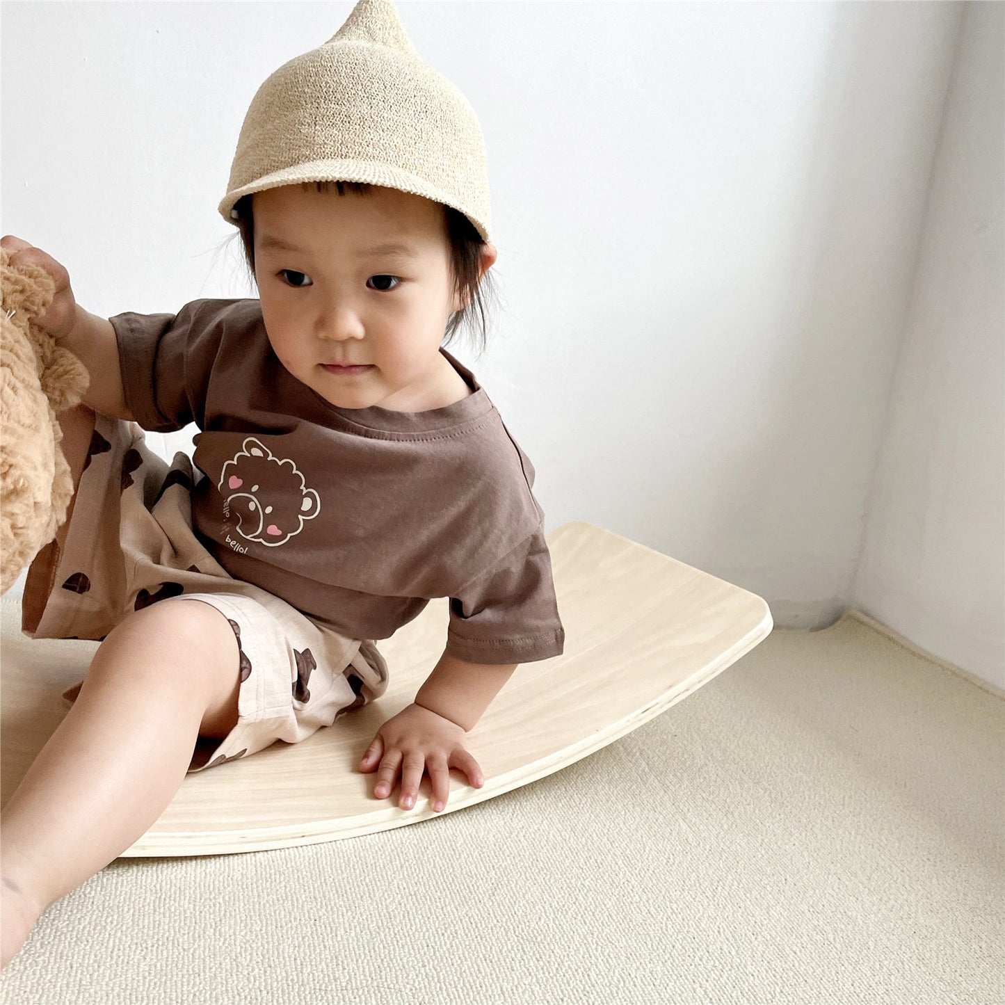 【22196】2023夏裝新款韓版嬰幼兒寶寶薄款純棉短袖T恤上衣短褲兩件套裝