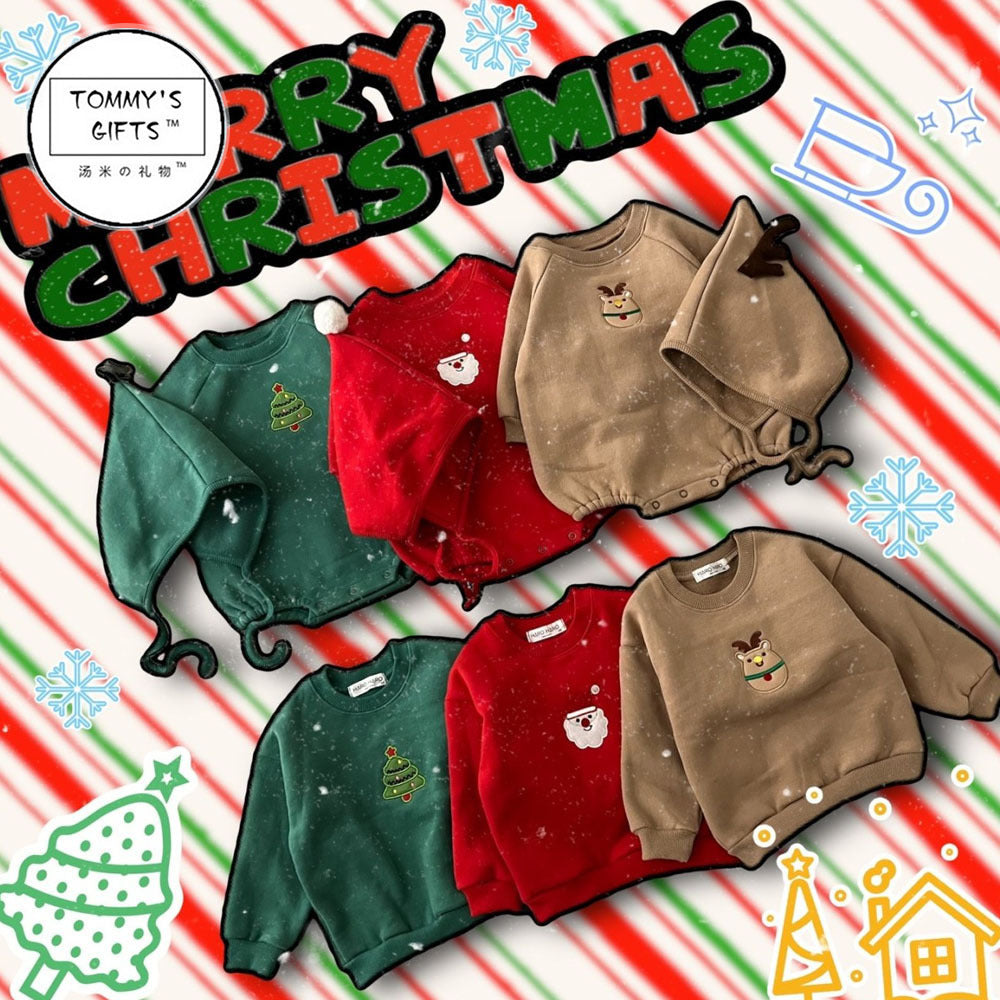 【FCUC20231028009】ins風寶寶聖誕服秋冬新款嬰幼兒連身衣加絨加厚爬服套裝保暖