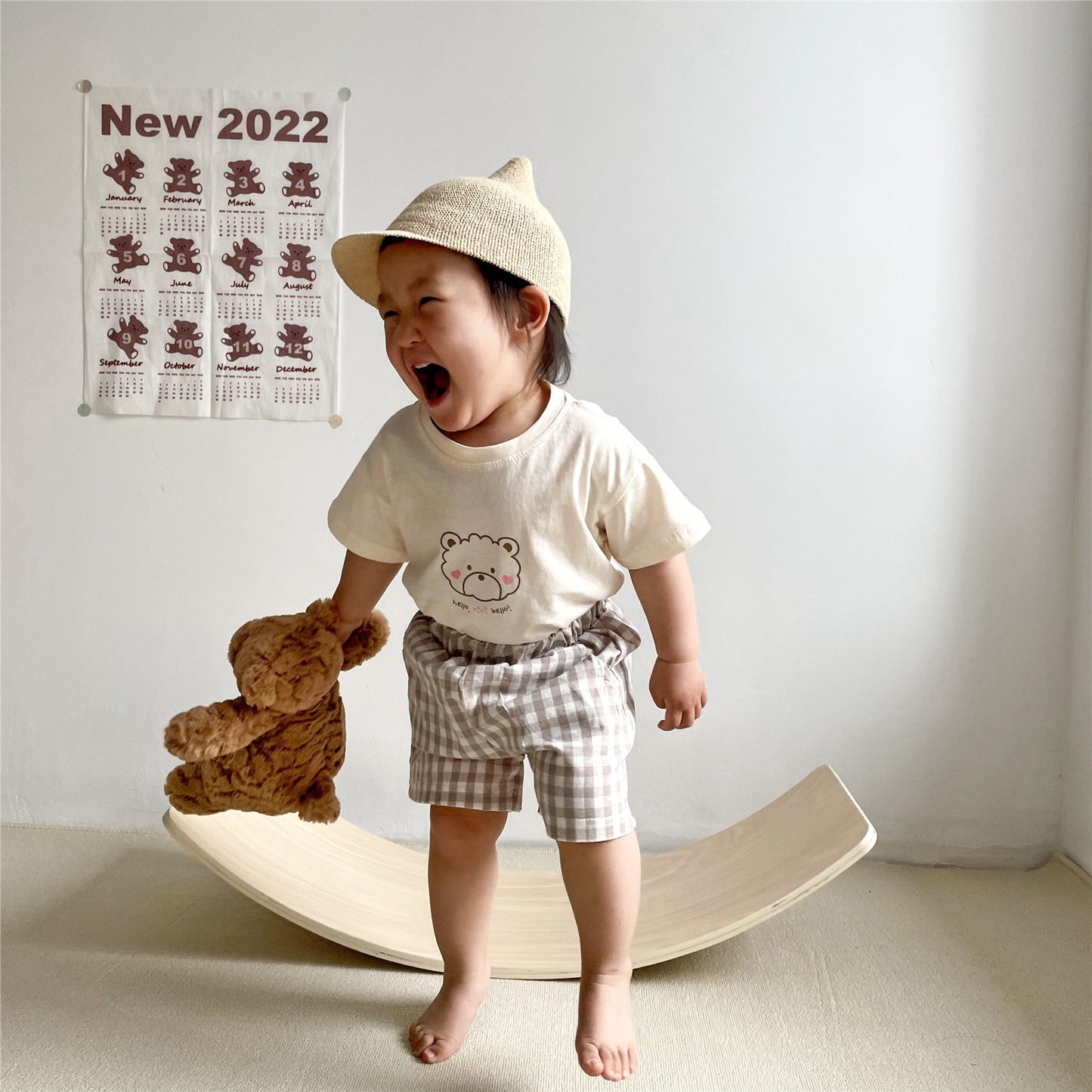 【22196】2023夏裝新款韓版嬰幼兒寶寶薄款純棉短袖T恤上衣短褲兩件套裝