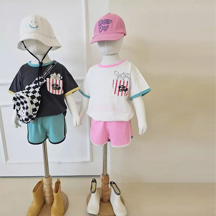 【23080】女寶寶夏款短褲2023夏季新款韓版中小童洋氣休閒拼接短褲童褲潮