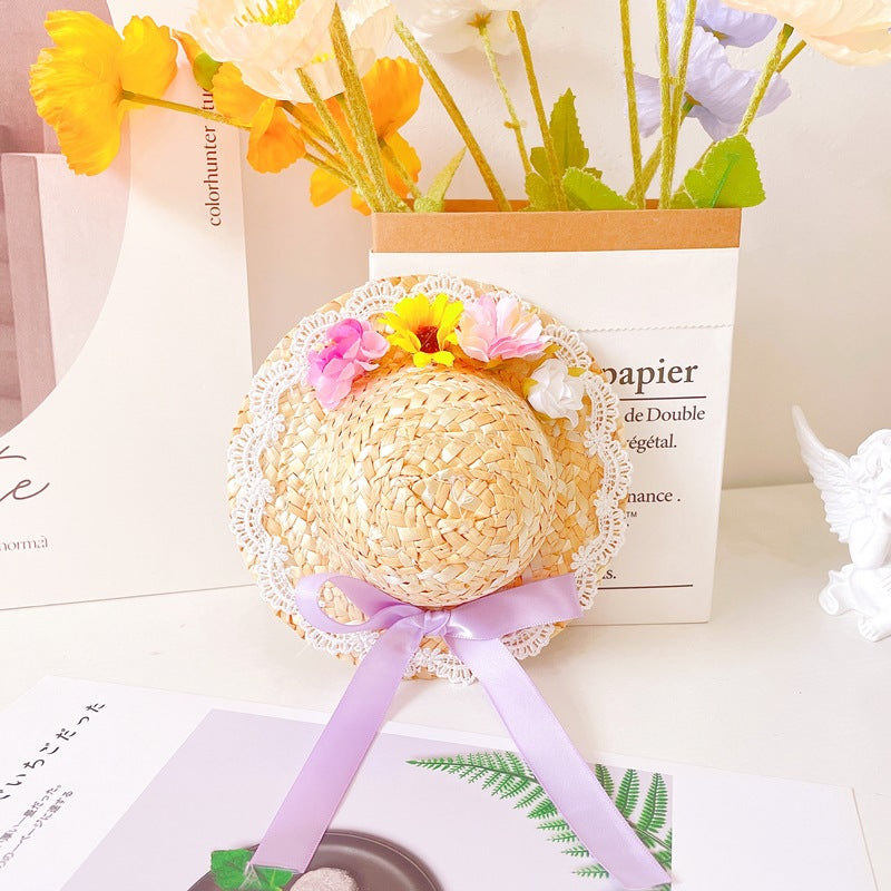 D館【XHUU20230501004】亞馬遜速賣通寵物帽子夏季花花草帽貓貓狗狗外貿服裝飾品帽子