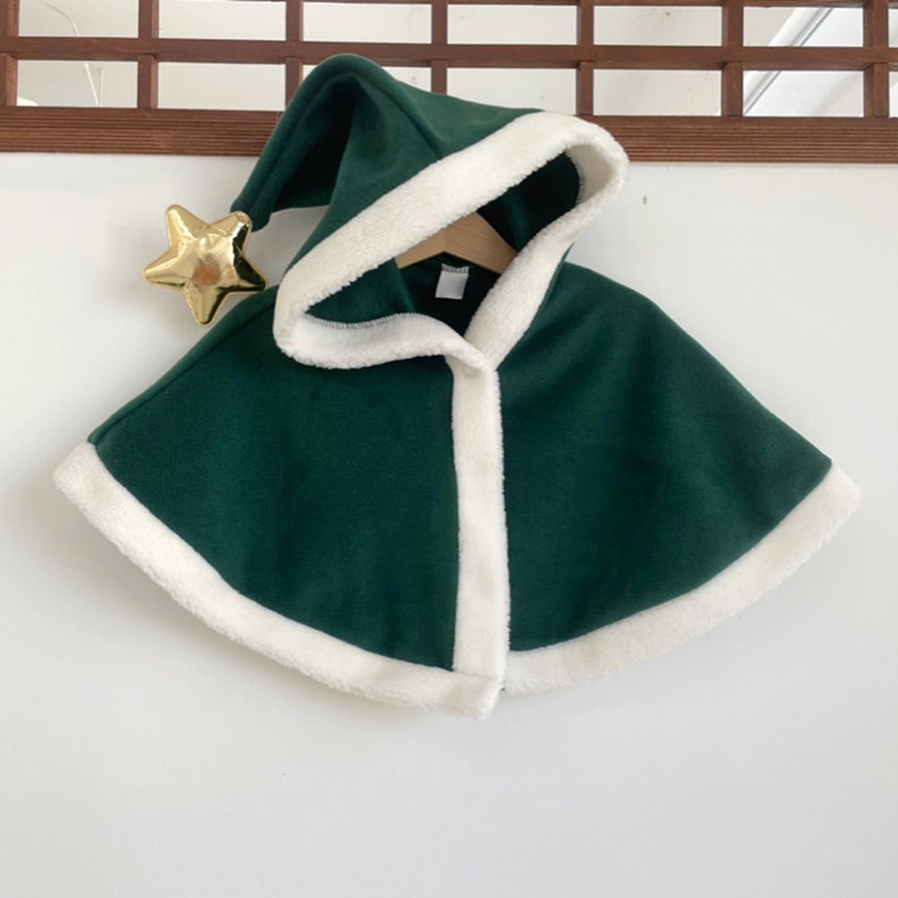 【FCUC20231028006】ins韓版寶寶加厚耶誕節斗篷23秋冬新款嬰幼兒保暖外出披風加絨
