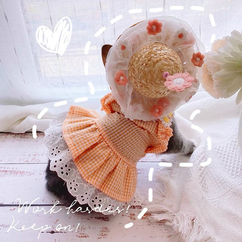 D館【XHUU20230501005】寵物小帽子小仙女花朵泡泡紗帽貓咪狗狗帽子泰迪布偶風拍照道具