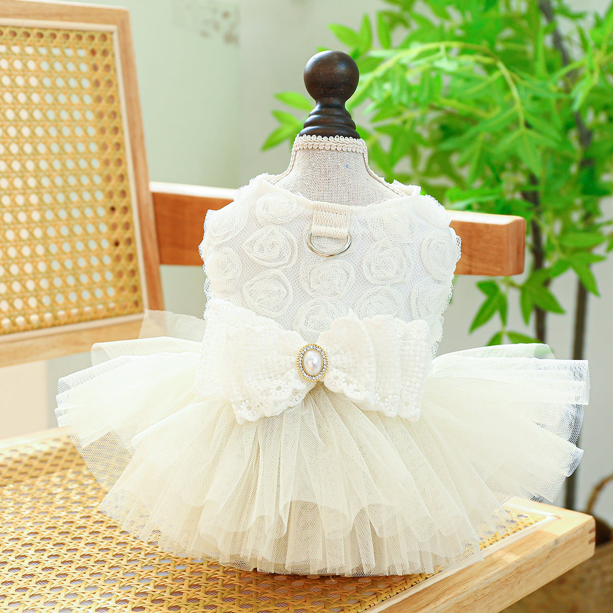 D館【3303187634】蓬蓬紗裙胸背蕾絲禮服裙玫瑰婚紗