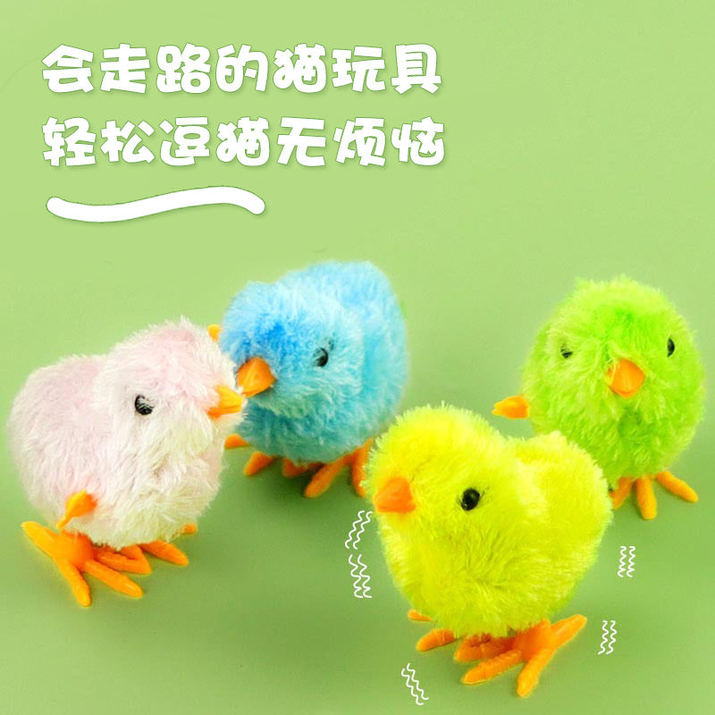 D館【XUJN202305030023】貓玩具自嗨解悶神器自動逗貓毛絨發條小雞寵物幼貓貓用品批發