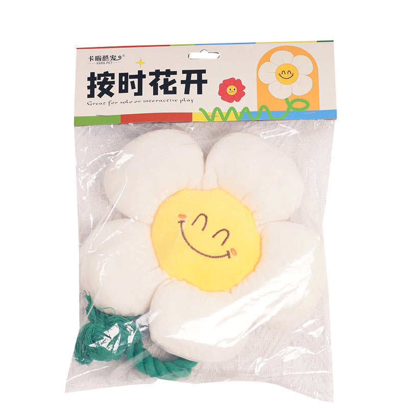 D館【XUJN202305030022】寵物玩具狗咬繩結笑臉花狗玩具耐咬磨牙潔齒棉繩訓練寵物用品批發
