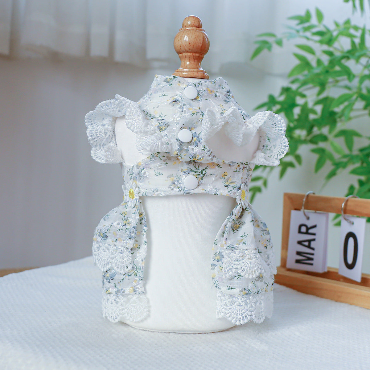 D館【330318770】透氣舒適透明碎花裙蕾絲花邊裙