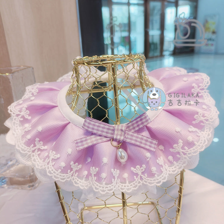 B館【CA0009】寵物口水巾貓圍脖寵物節日飾品ins拍照蝴蝶結圍巾一件代發