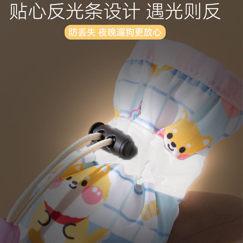 A館【A2212CGSL0555-MP】小型犬狗狗鞋子不掉腳防髒泰迪比熊反光外出寵物專用軟底腳套鞋子