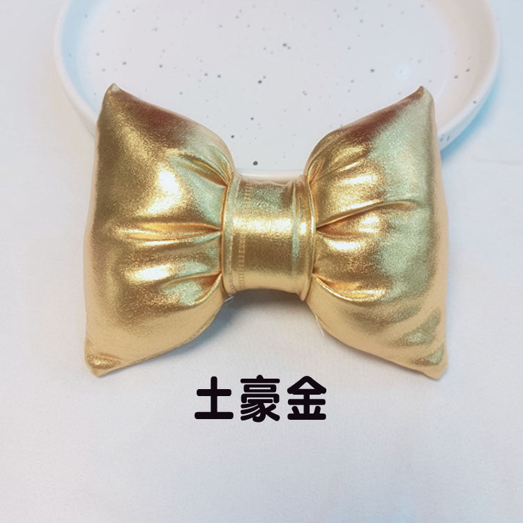 B館【CHDJ-021】寵物充棉蝴蝶結鐳射項圈柴犬柯基法鬥圍脖配飾貓狗項圈誇張拍照