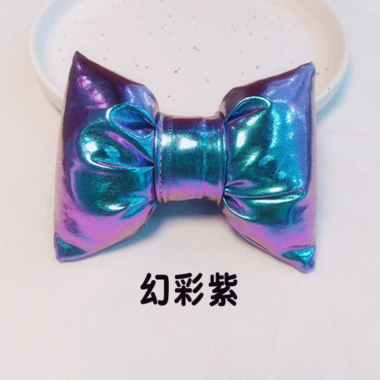 B館【CHDJ-021】寵物充棉蝴蝶結鐳射項圈柴犬柯基法鬥圍脖配飾貓狗項圈誇張拍照