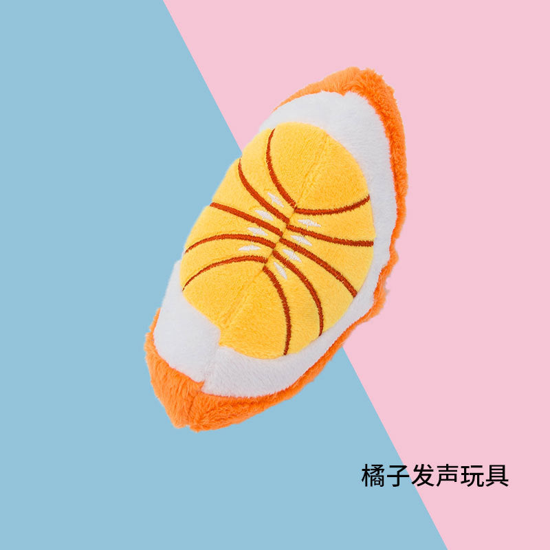A館【A16WA2186-MP】狗狗毛絨發聲玩具卡通果蔬泰迪比熊貓咪可愛彩色水果寵物磨牙用品