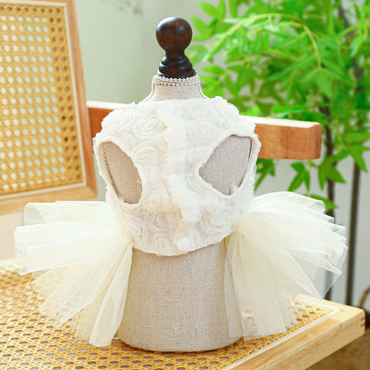 D館【3303187634】蓬蓬紗裙胸背蕾絲禮服裙玫瑰婚紗