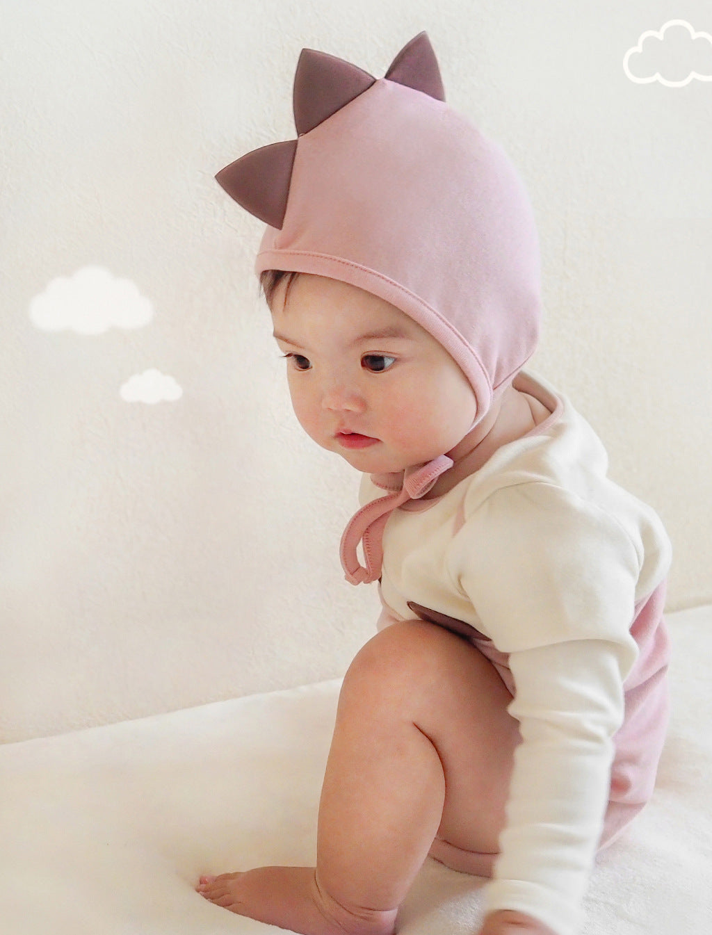 【FCUC20240318004】24春季新款韓版嬰兒連身衣ins小龍拼色造型哈衣寶寶包屁衣套裝