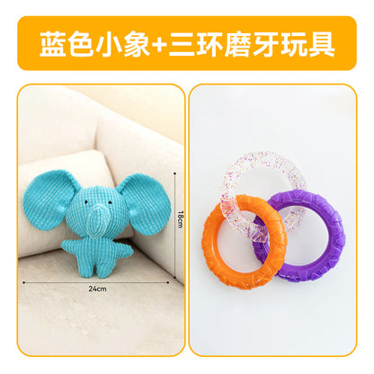 【2409CGXT4093-MP】可愛狗狗耐咬磨牙幼犬毛絨發聲自嗨解悶玩具