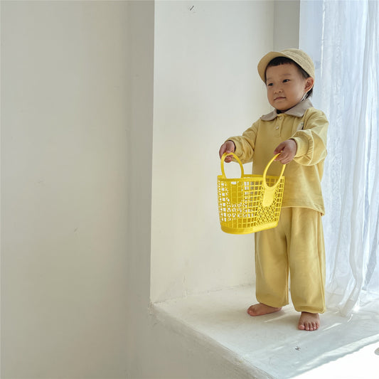 【22783】韓國童裝寶寶套裝秋裝新品小童秋季套裝韓版翻領衛衣女寶服飾