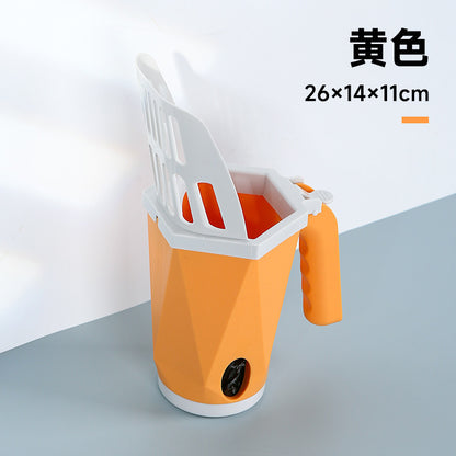 【DT620】寵物貓屎鏟一體式拼色自帶垃圾袋收納鏟屎神器