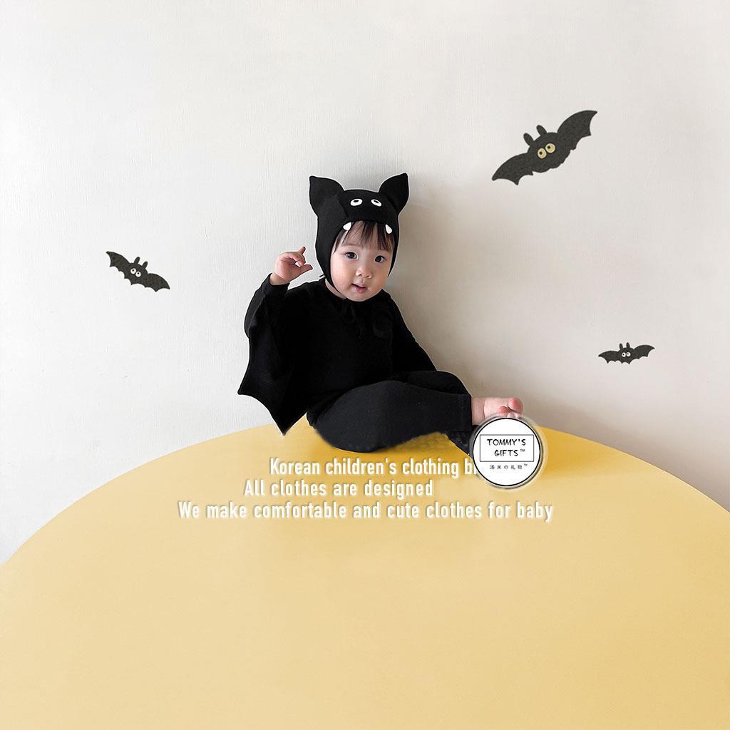【FCUC202309060006】秋款韓版兒童套裝萬聖節系列蝙蝠造型套裝中小童長袖三件套