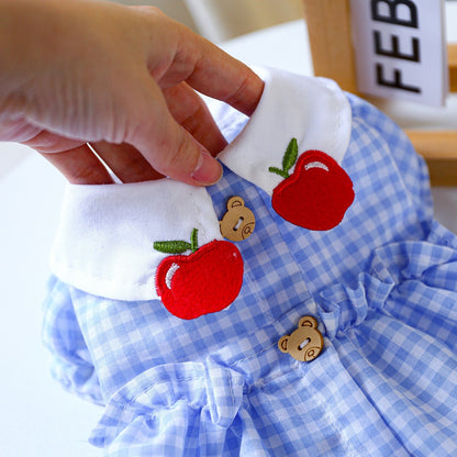 D館【330318953】夏季薄款可愛蘋果領裙子幼犬舒適款