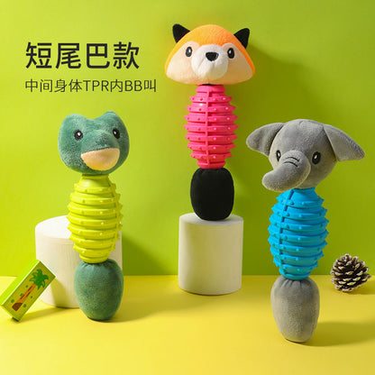 D館【XUJN202305030026】寵物毛絨玩具+TPR發聲貓咪玩具響紙棉繩磨牙啃咬狗狗玩具用品批發