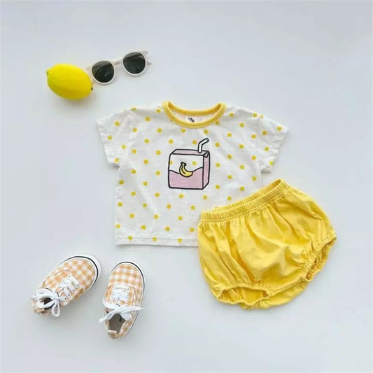【22316】baby clothes韓國童裝嬰兒夏季套短袖寶寶週歲衣服韓版童裝批發