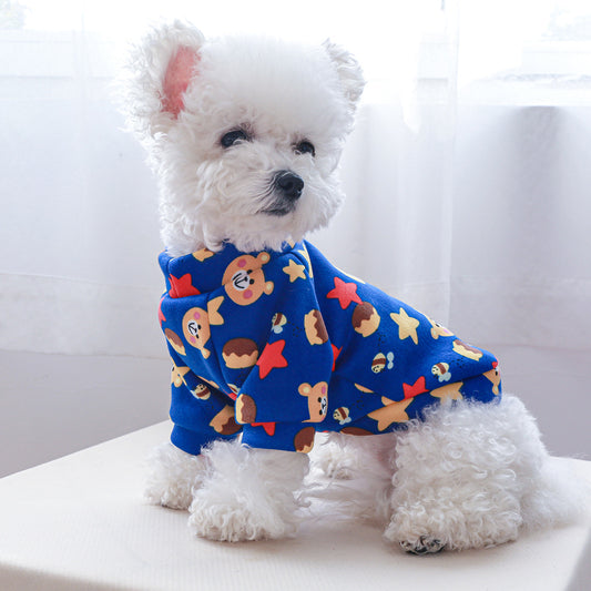 【330318815】寵物服飾柔軟寶藍熊圓領衫