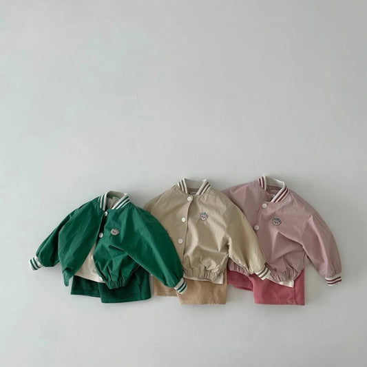 【22760】童裝外套棒球服秋季韓國童裝女寶寶刺繡小童外套