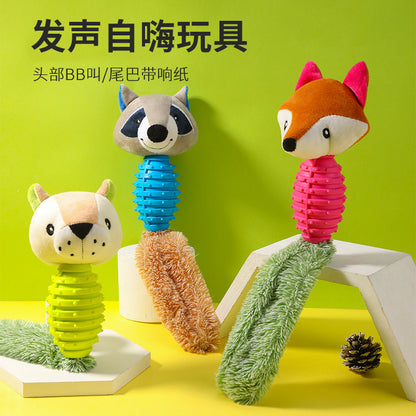 D館【XUJN202305030026】寵物毛絨玩具+TPR發聲貓咪玩具響紙棉繩磨牙啃咬狗狗玩具用品批發