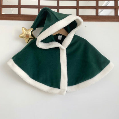 【FCUC20231028006】ins韓版寶寶加厚耶誕節斗篷23秋冬新款嬰幼兒保暖外出披風加絨