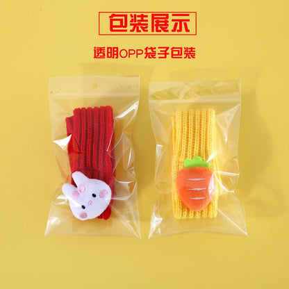 D館【IXDUJ20230501004】寵物貓咪泰迪中小型犬狗羊毛毛氈兔耳朵貝雷帽保暖帽