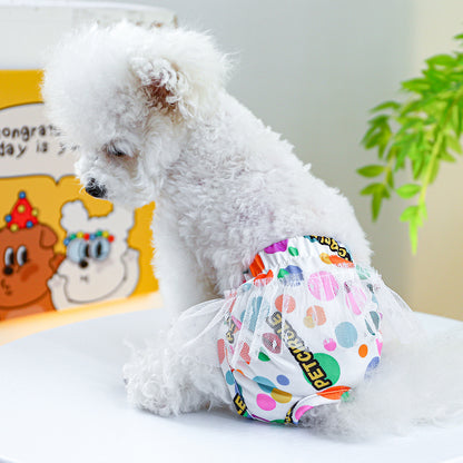 D館【3303186451】寵物日用品狗狗貓咪經期生理褲防騷擾中小型犬母狗碎花可愛生理褲