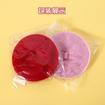 D館【IXDUJ20230501004】寵物貓咪泰迪中小型犬狗羊毛毛氈兔耳朵貝雷帽保暖帽