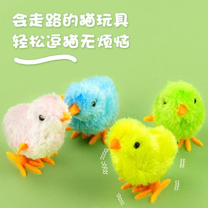 D館【XUJN202305030023】貓玩具自嗨解悶神器自動逗貓毛絨發條小雞寵物幼貓貓用品批發