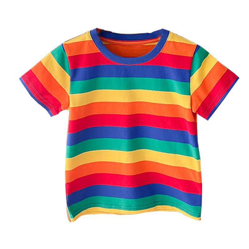 【MG2023061200086】潮流深色彩虹全家裝短袖T恤