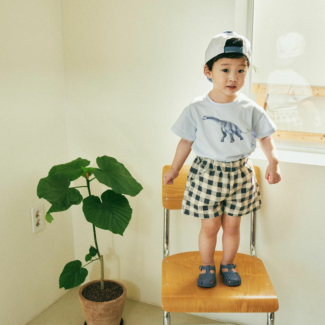 【22051】2023年韓國童裝男女寶寶短袖t卹夏季卡通恐龍兒童t新款韓系服飾