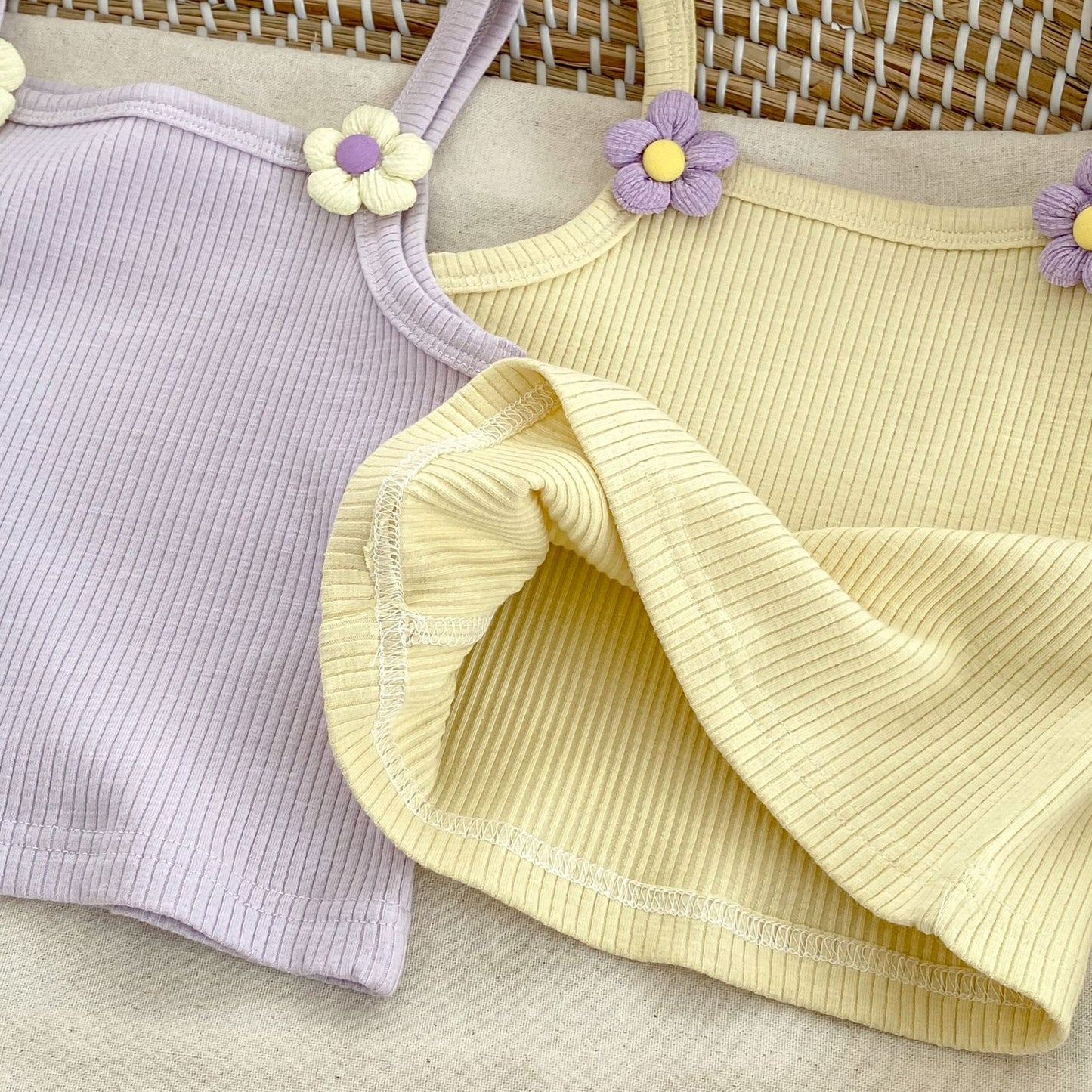 【k2755】ins0-3歲女童吊帶套裝夏季薄款女寶寶背心花邊蛋糕公主裙褲兩件套