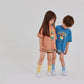 【22308】ins韓國童裝女童裝小童夏季套裝純棉韓版小熊條紋兄妹夏季兩件套