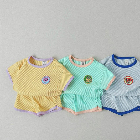 【23073】寶寶夏裝兒童短袖套裝純棉男寶寶衣服夏季小童