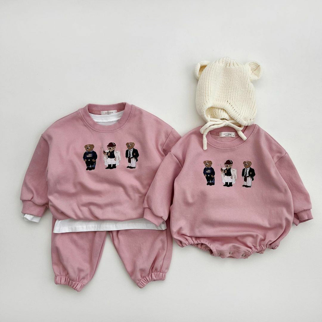 【22903】秋季新款卡通衛衣套裝韓版男女寶寶套裝