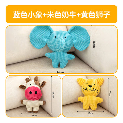 【2409CGXT4093-MP】可愛狗狗耐咬磨牙幼犬毛絨發聲自嗨解悶玩具