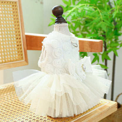 D館【3303187634】蓬蓬紗裙胸背蕾絲禮服裙玫瑰婚紗