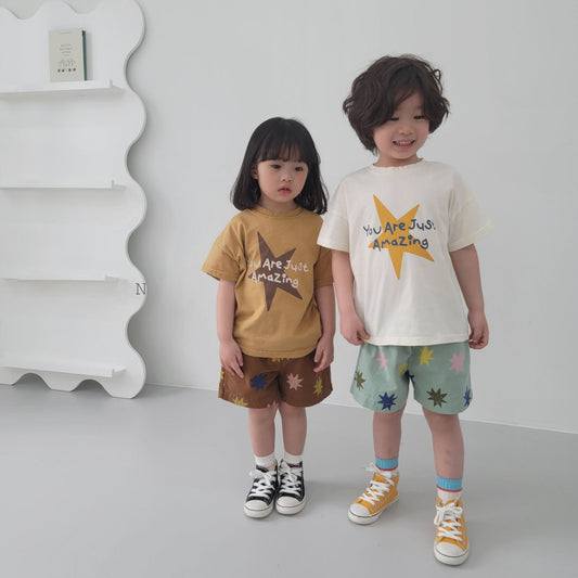 【23060】兒童T恤2023夏季新款時髦t卹短袖打底衫男孩休閒跨境童裝衣服批發