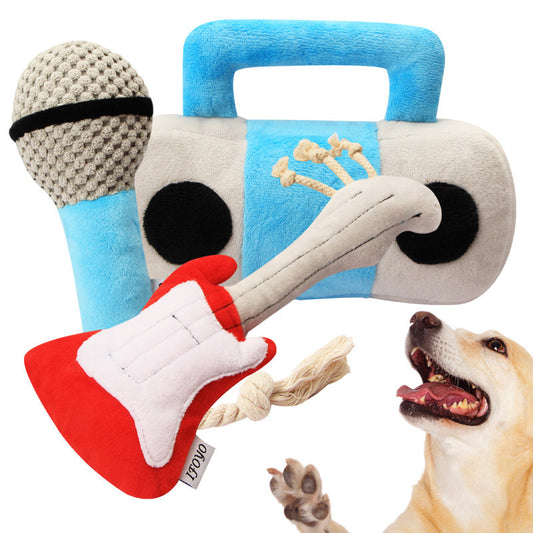 D館【0-18】寵物毛絨發聲玩具卡通樂器系列狗狗磨牙潔齒解悶互動玩具批發