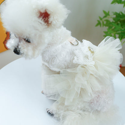 D館【3303187634】蓬蓬紗裙胸背蕾絲禮服裙玫瑰婚紗