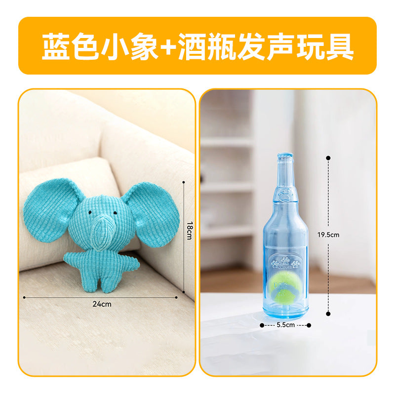 【2409CGXT4093-MP】可愛狗狗耐咬磨牙幼犬毛絨發聲自嗨解悶玩具