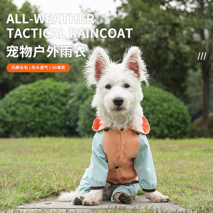 【AC20250603001】可牽引小狗狗四脚雨衣防水全包連脚小型犬雨天衣服