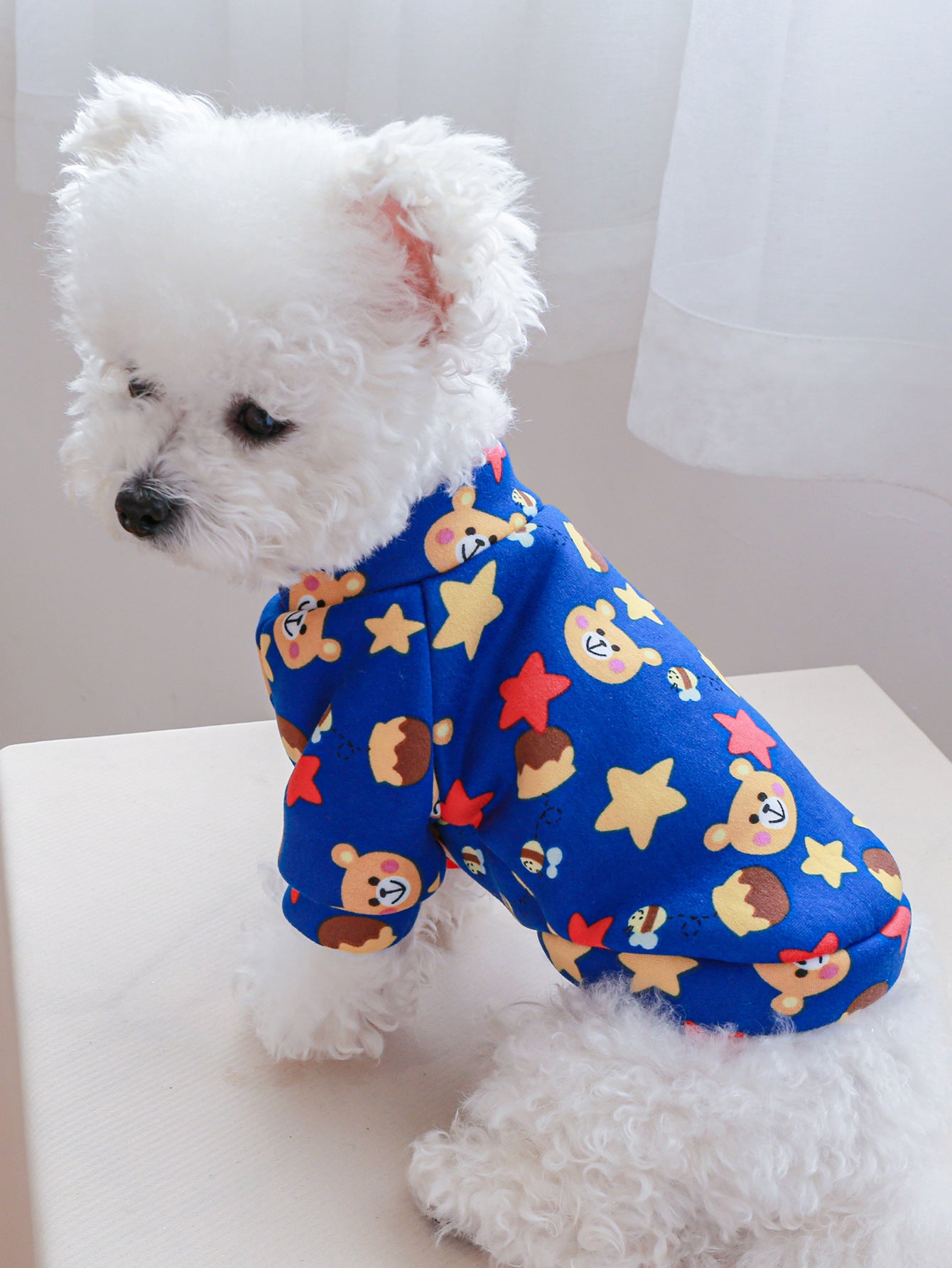 【330318815】寵物服飾柔軟寶藍熊圓領衫