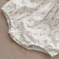 【K5262】ins2023嬰兒衣服女寶寶三角哈衣蕾絲花邊領洋氣小碎花包屁衣爬服