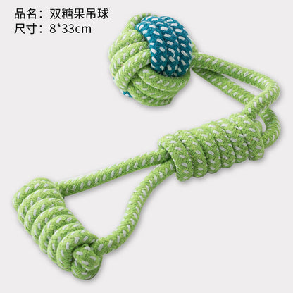 A館【A2003YI2666-MP】中小型犬狗狗磨牙解悶繩結玩具狗咬繩套裝金毛泰迪博美幼犬寵物球