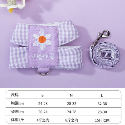 A館【A2012SPBL6047-MP】貓咪牽引繩背心式反光胸背帶防掙脫可愛外出狗狗牽引繩遛貓專用繩